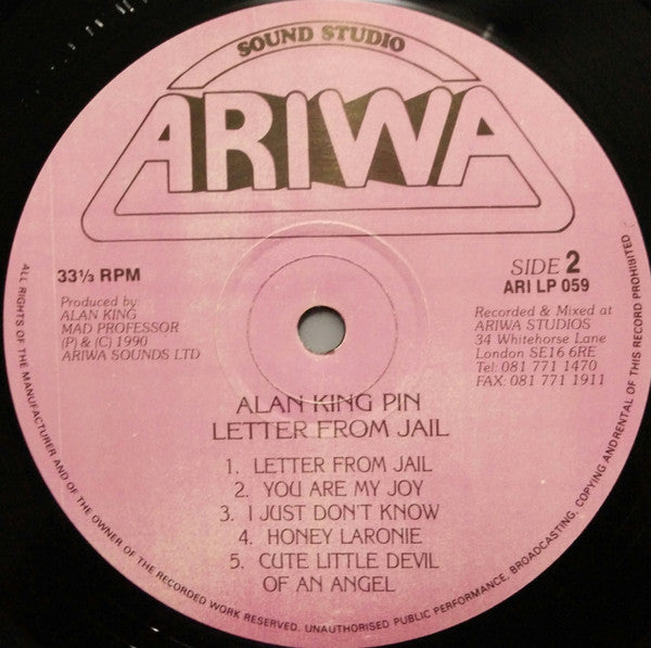 Alan King Pin : Letter From Jail (LP, Album)