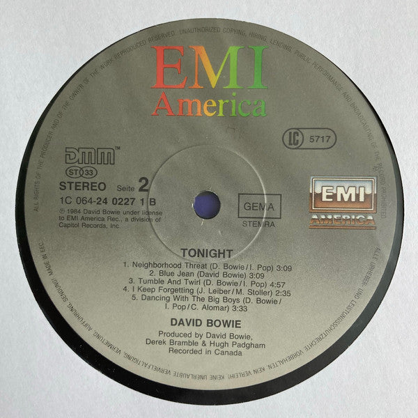 David Bowie : Tonight (LP, Album)