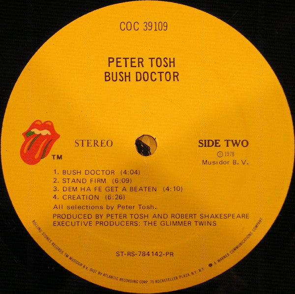 Peter Tosh : Bush Doctor (LP, Album, PR )