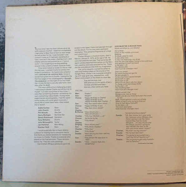 Joni Mitchell : Mingus (LP, RP, Gat)