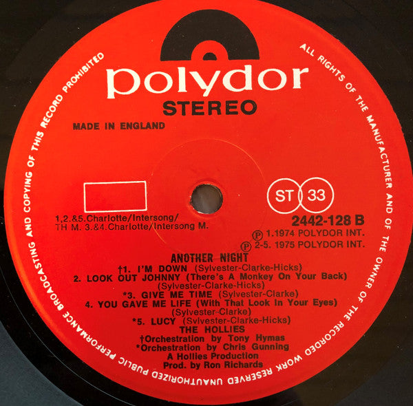 The Hollies : Another Night (LP, Album)