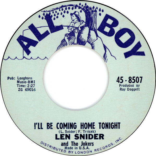 Len Snider And The Jokers (12) : Everyone Knows / I'll Be Coming Home Tonight (7", Single, Mono, Styrene)