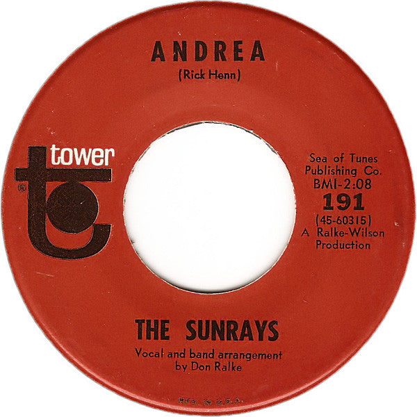 The Sunrays : Andrea / You Don't Phase Me (7", Single)