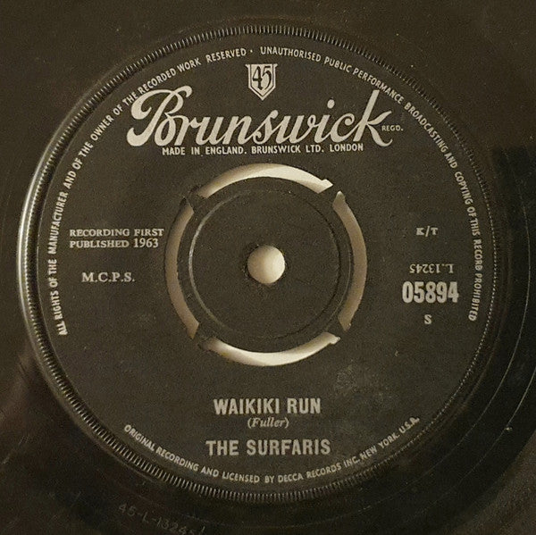 The Surfaris : Waikiki Run (7", Single)