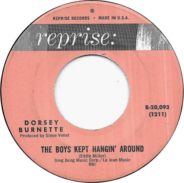Dorsey Burnette : The Boys Kept Hangin' Around (7")