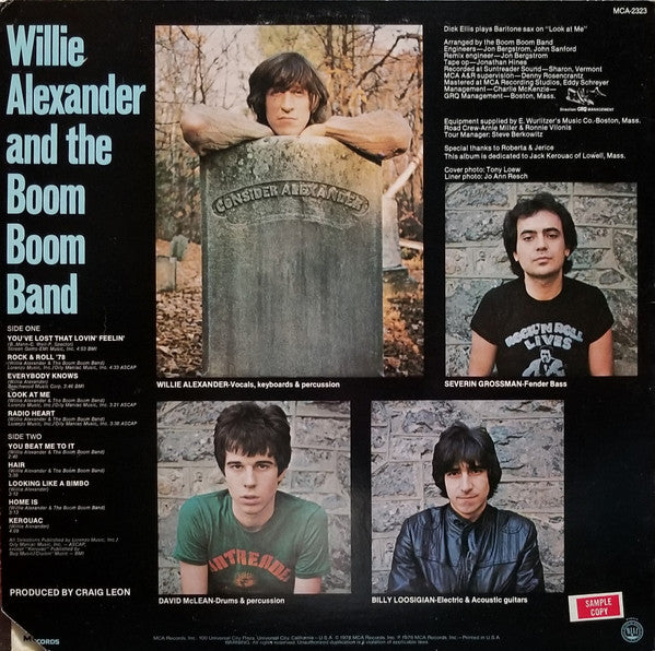 Willie Alexander & The Boom Boom Band : Willie Alexander And The Boom Boom Band (LP, Album, Pin)