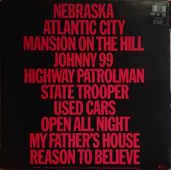 Bruce Springsteen : Nebraska (LP, Album, RE, Gat)