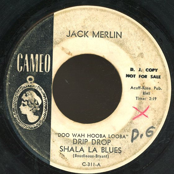 Jack Merlin (2) : "Doo Wah Hooba Looba" Drip Drop Shala La Blues (7", Promo)