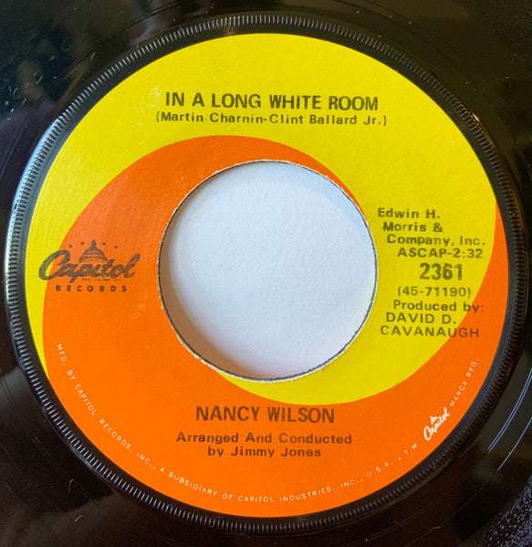 Nancy Wilson : Only Love / In A Long White Room  (7", Single, Los)