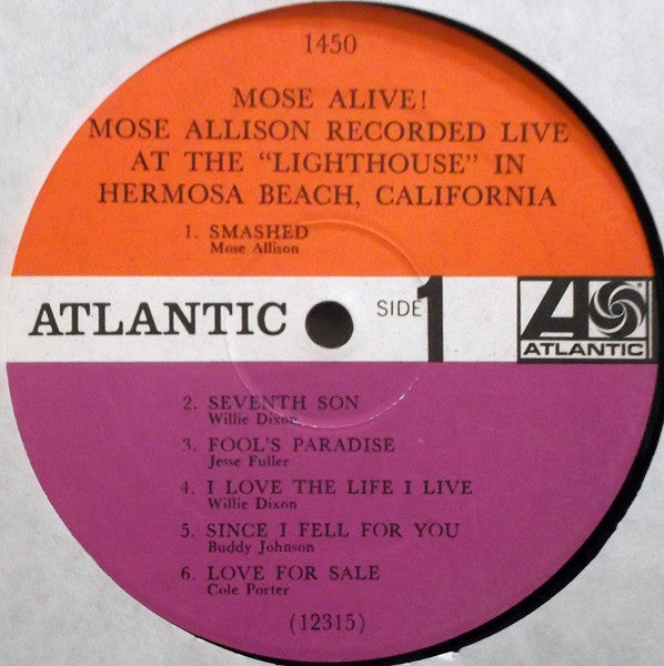 Mose Allison : Mose Alive! (LP, Album, Mono)