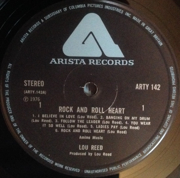 Lou Reed : Rock And Roll Heart (LP, Album)