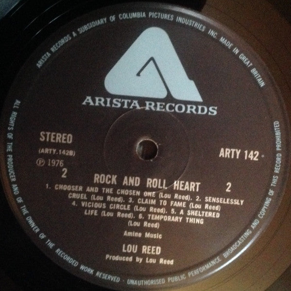 Lou Reed : Rock And Roll Heart (LP, Album)