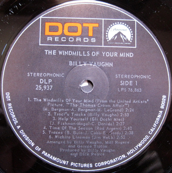 Billy Vaughn : The Windmills Of Your Mind (LP, Album)