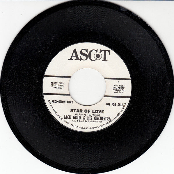 Jack Gold Orchestra & Chorus : Don't Just Stand There / Star Of Love (7", Single, Promo, Styrene)