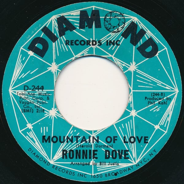 Ronnie Dove : Never Gonna Cry (The Way I'll Cry Tonight) / Mountain Of Love (7", Single)