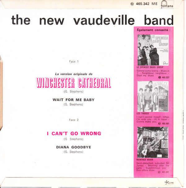 The New Vaudeville Band : Winchester Cathedral (7", EP)
