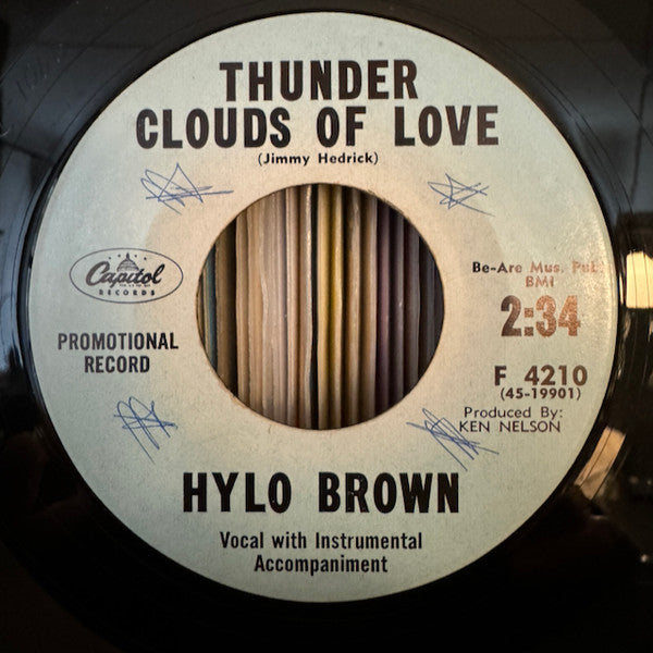 Hylo Brown : Thunder Clouds Of Love / You Can't Relive The Past (7", Promo)