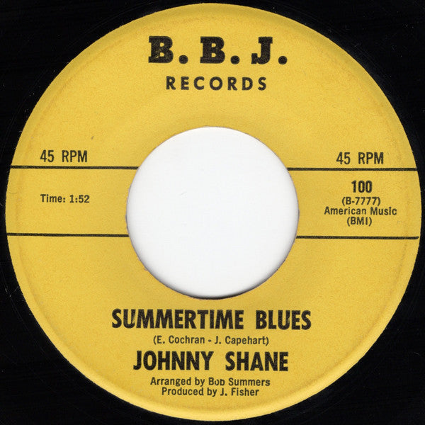 Johnny Shane : Summertime Blues / And Then You (7", Single)