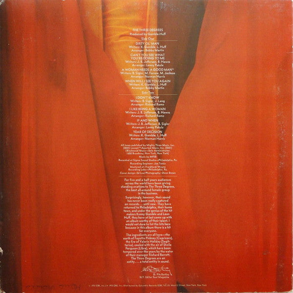The Three Degrees : The Three Degrees (LP, Album, Pit)