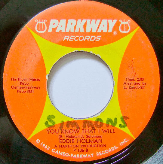 Eddie Holman : Am I A Loser (From The Start) / You Know That I Will (7", Single)