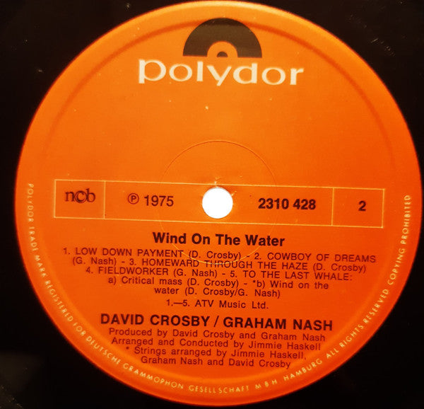 Crosby & Nash : Wind On The Water (LP, Album)