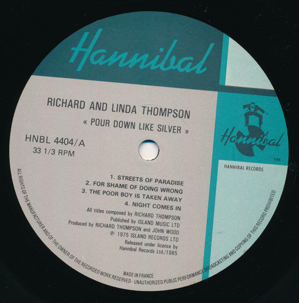 Richard & Linda Thompson : Pour Down Like Silver (LP, RE)