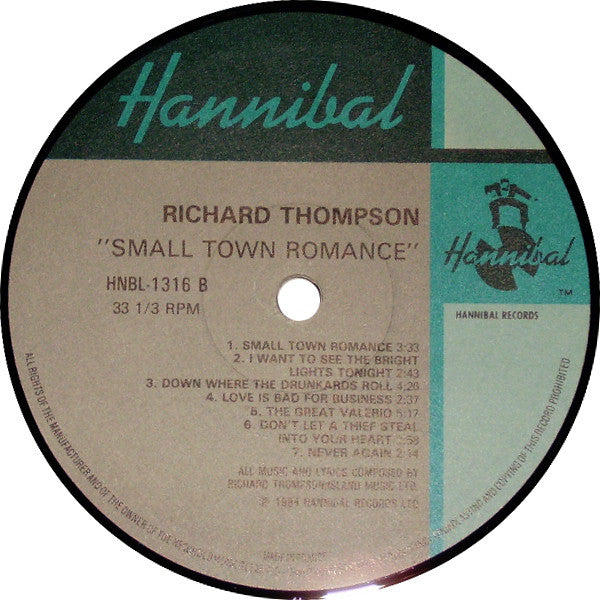 Richard Thompson : Small Town Romance (Live / Solo In New York) (LP, Album)