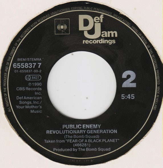 Public Enemy : 911 Is A Joke (7", Single)