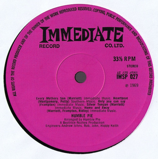 Humble Pie : Town And Country (LP, Album)