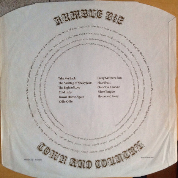 Humble Pie : Town And Country (LP, Album)