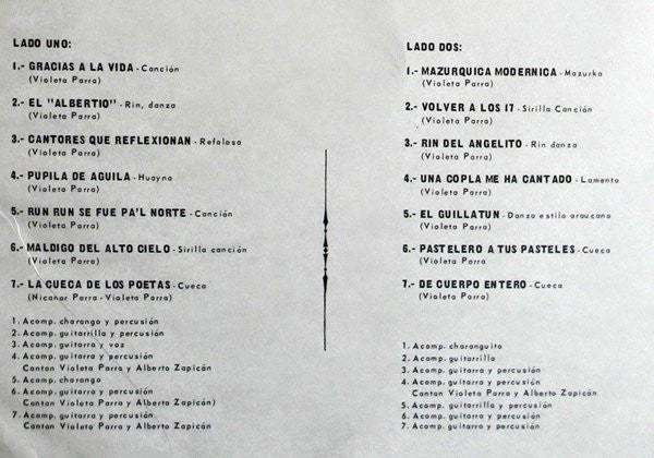 Violeta Parra : Las Ultimas Composiciones De Violeta Parra (LP, Album)