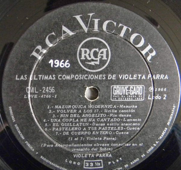 Violeta Parra : Las Ultimas Composiciones De Violeta Parra (LP, Album)
