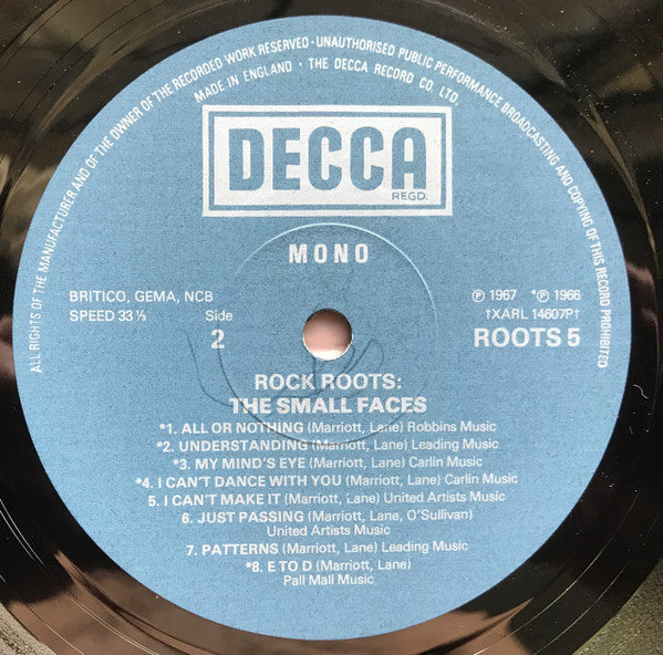 Small Faces : Rock Roots (LP, Comp, Mono)