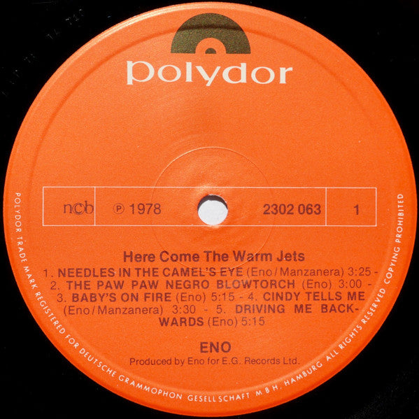 Brian Eno : Here Come The Warm Jets (LP, Album, RE)
