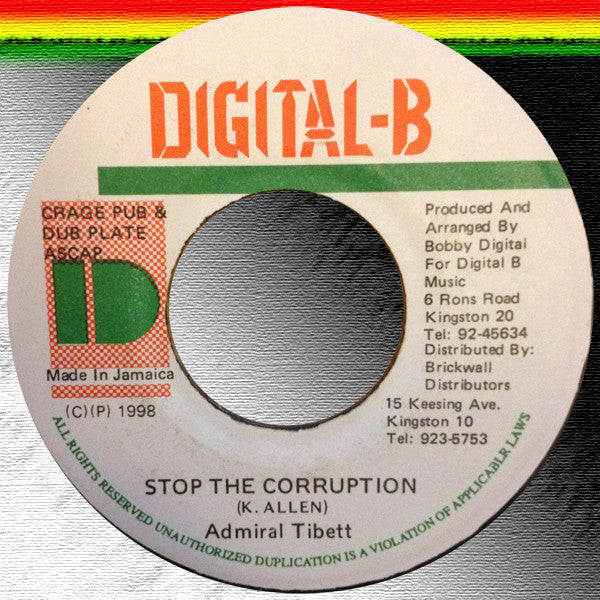 Admiral Tibet : Stop The Corruption (7")