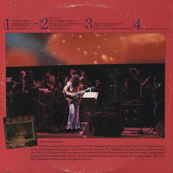 Frank Zappa : Zappa In New York (2xLP, Album, RE, Cen)