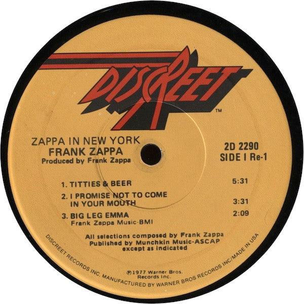 Frank Zappa : Zappa In New York (2xLP, Album, RE, Cen)