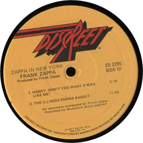 Frank Zappa : Zappa In New York (2xLP, Album, RE, Cen)