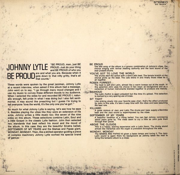 Johnny Lytle : Be Proud (LP, Album, Uni)