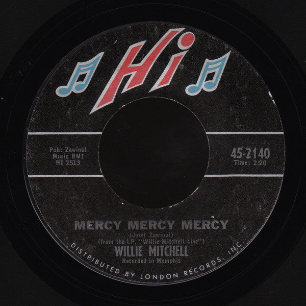 Willie Mitchell : Soul Serenade / Mercy Mercy Mercy (7", Styrene, Ter)