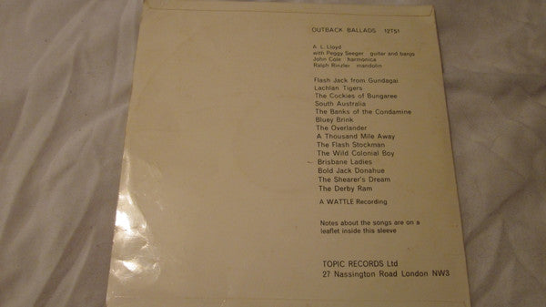 A. L. Lloyd : Outback Ballads  (LP)