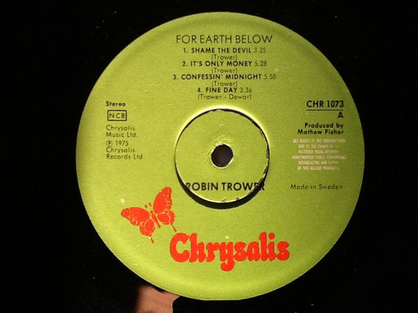 Robin Trower : For Earth Below (LP, Album)
