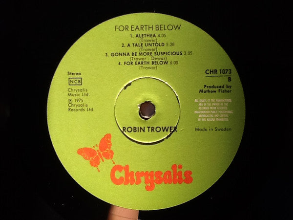Robin Trower : For Earth Below (LP, Album)