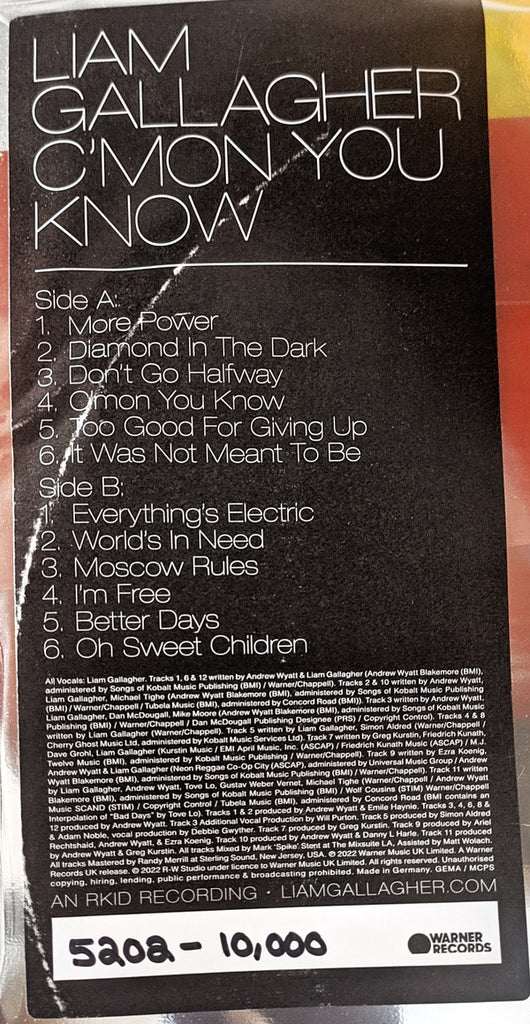Liam Gallagher : C’mon You Know (LP, Album, Ltd, Num, Pic, Zoe)