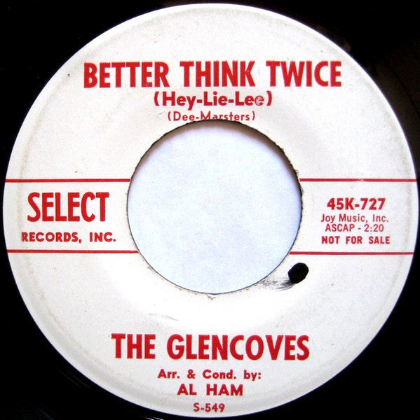 The Glencoves : Devil's Waitin' (On Bald Mountain) / Better Think Twice (Hey-Lie-Lee) (7", Promo)