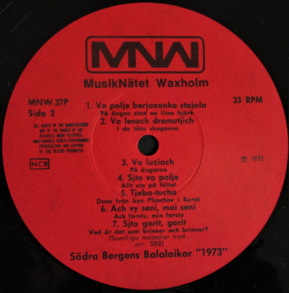 Södra Bergens Balalaikor : "1973" (LP, Album)