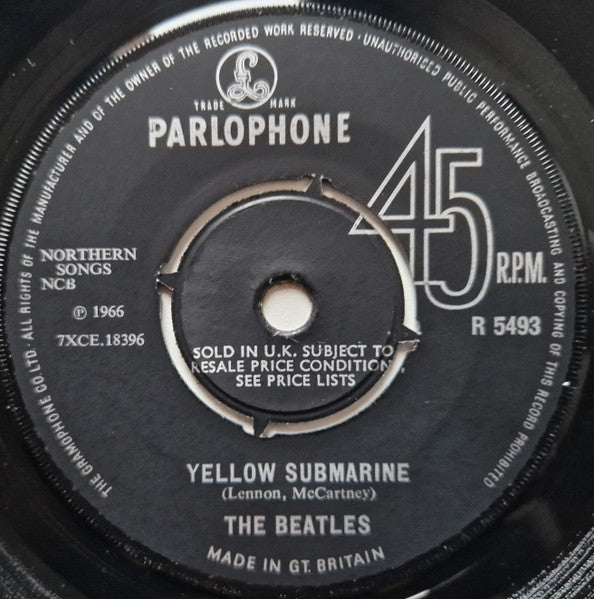 The Beatles : Eleanor Rigby / Yellow Submarine (7", Single, Pus)