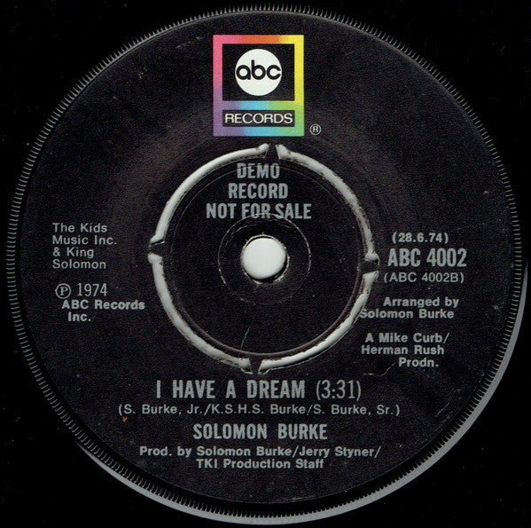 Solomon Burke : Midnight And You (7", Promo)