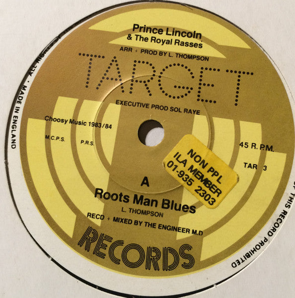 Prince Lincoln Thompson & The Royal Rasses : Roots Man Blues (7", Single)