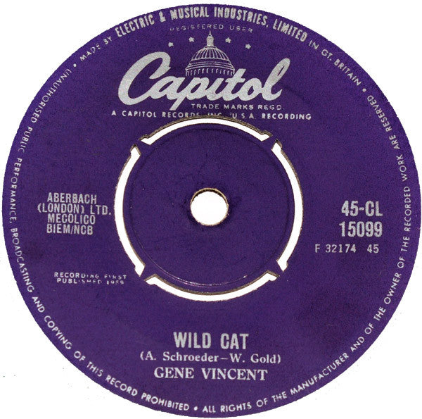 Gene Vincent : Wild Cat / Right Here On Earth (7", Single)